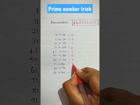 Prime number trick (1to 100)/prime numbers/remember basics