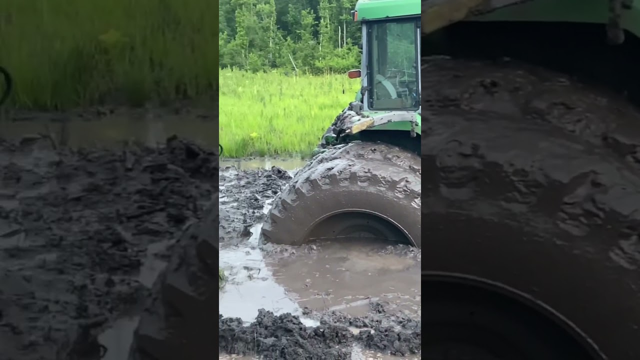 Tractor Gets Stuck in Mud! 🚜