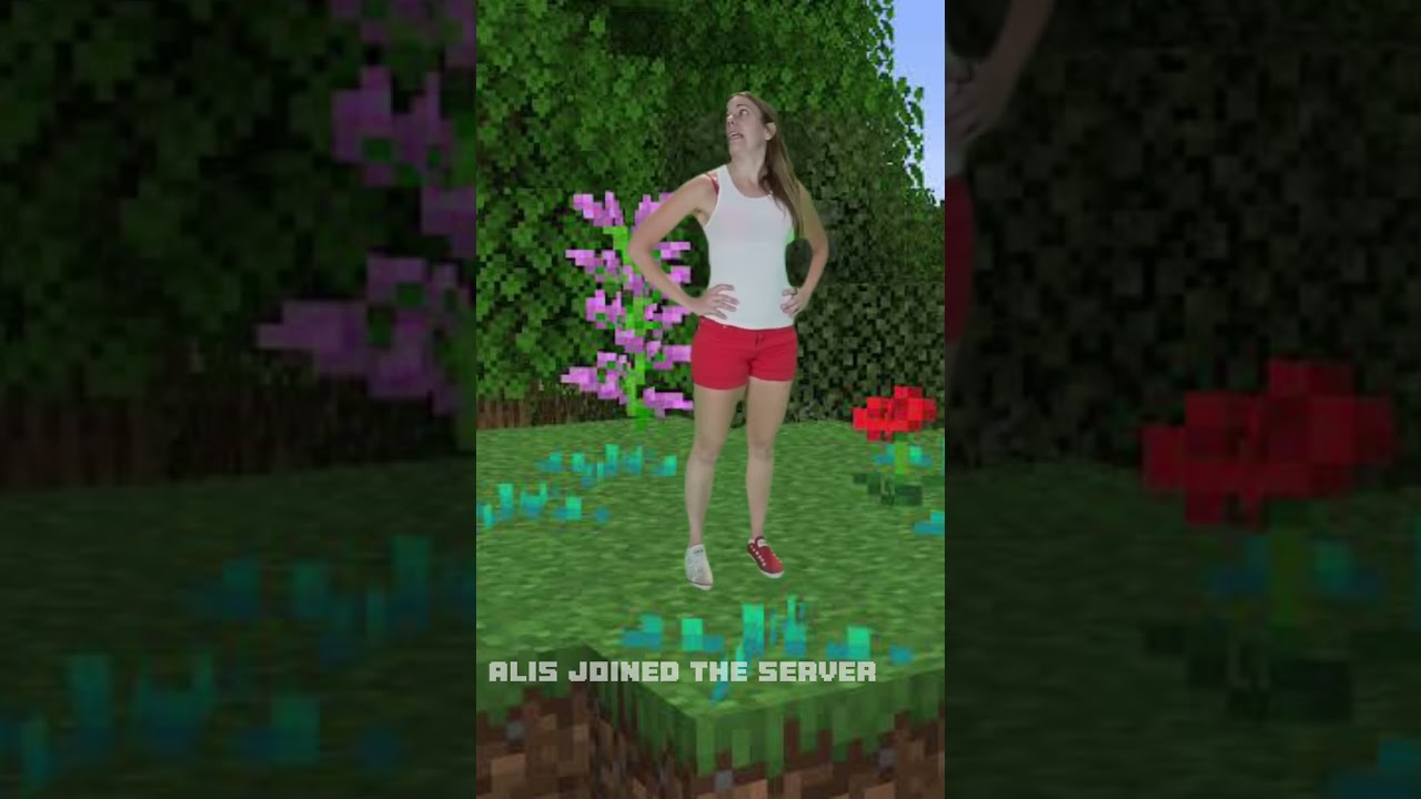 Alispagnola plays Minecraft (ft. @alispagnola) #minecraft #greenscreen #funny