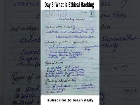 Day 5: Ethical Hacking|| learn Hacking|| what is Ethical Hacking #hacking #learn
