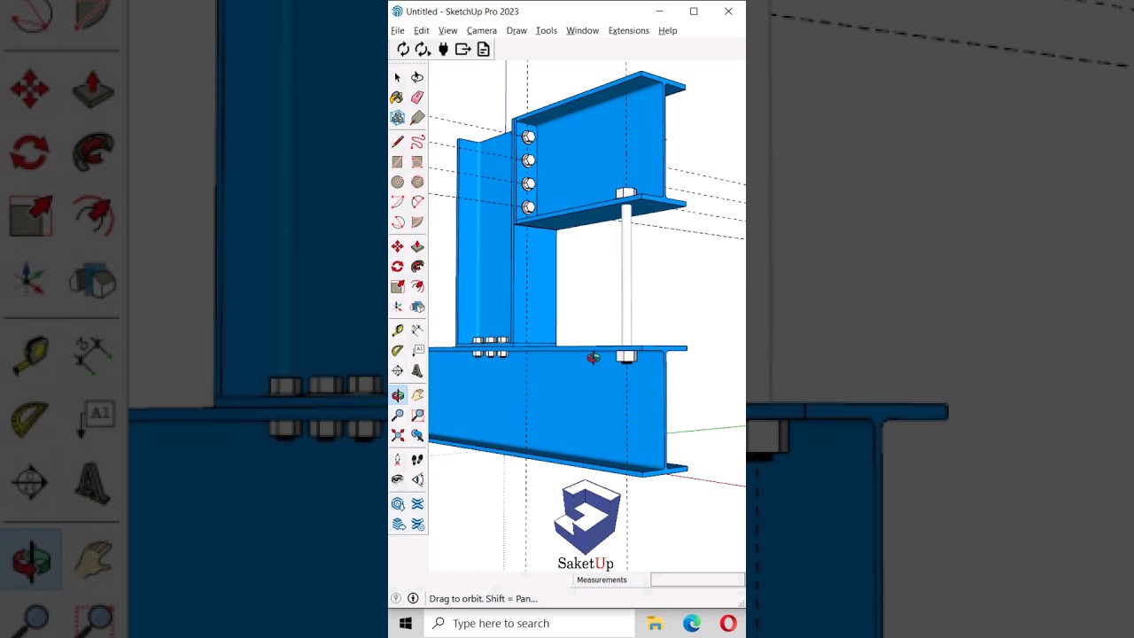 Bolt Maker XII π― | Easy 3D Steel Structure Design in SketchUp #shorts