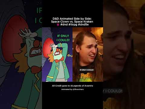D&D Animated Side by Side: Space Clown vs. Space Kraken 🦑 #dnd #ttrpg #dnd5e