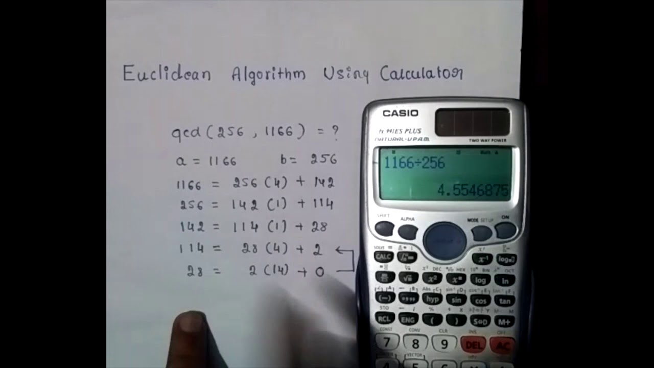 Using a Calculator to Solve the Euclidean Algorithm
