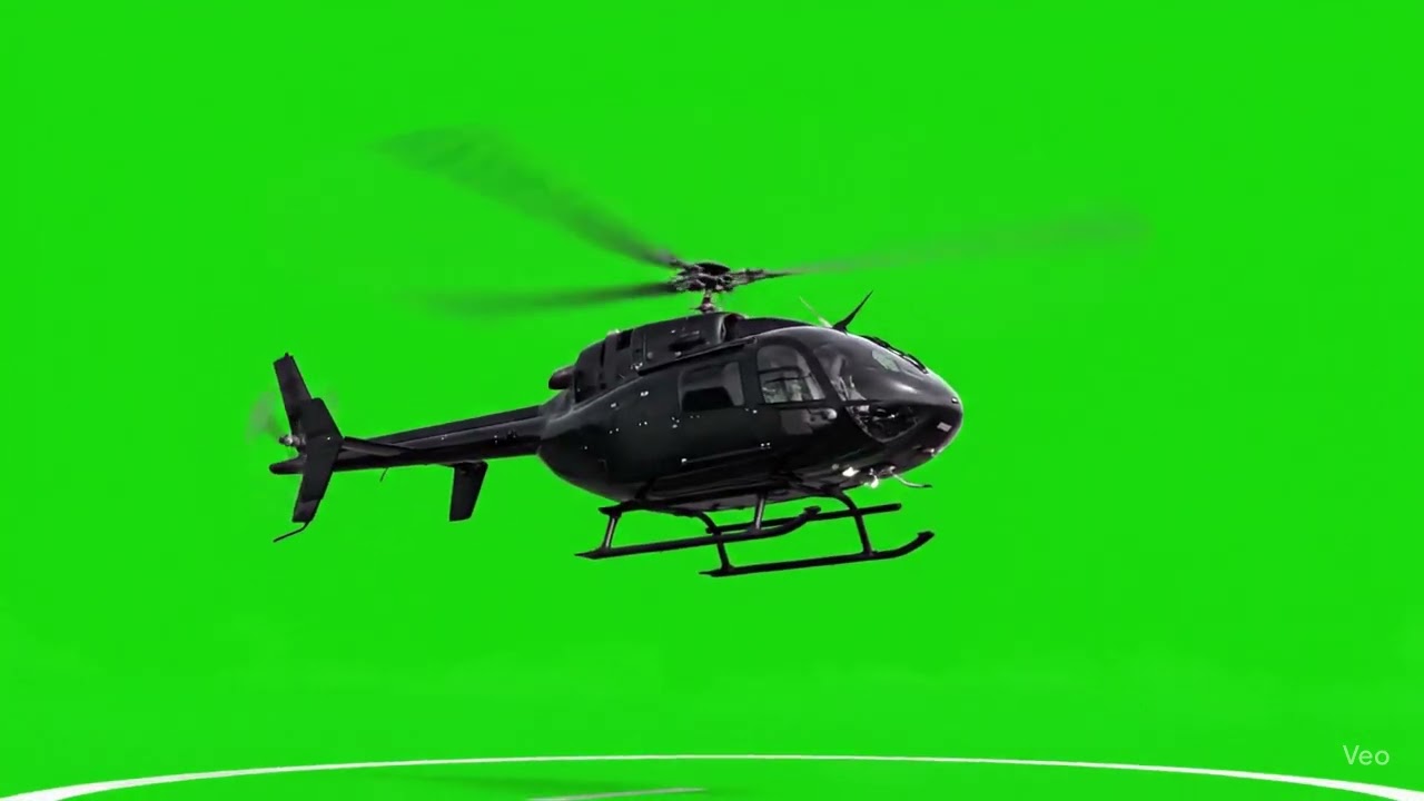 Green Screen Helicopter Video for Chroma Key