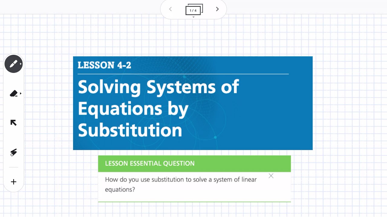 Solving Systems of Equations by Substitution (Lesson 4-2)