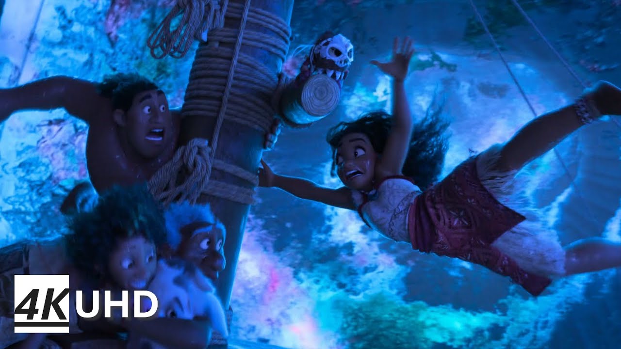 Moana & Kakamora Fight Sea Monster in 4K 🌊