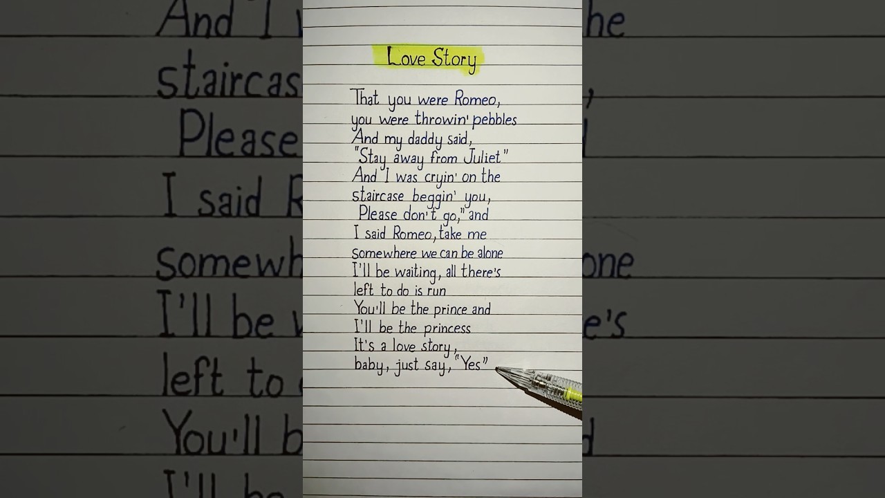 Love Story Lyrics 🌸💗 Song by Taylor Swift #lovestory #taylorswift #lovelylyrics