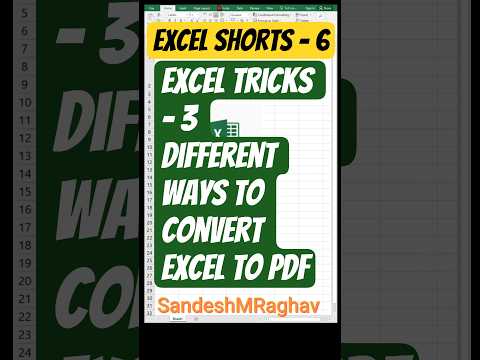 Day 6 - 3 Different ways to convert Excel into pdf #excel #spreadsheets #tips #tricks