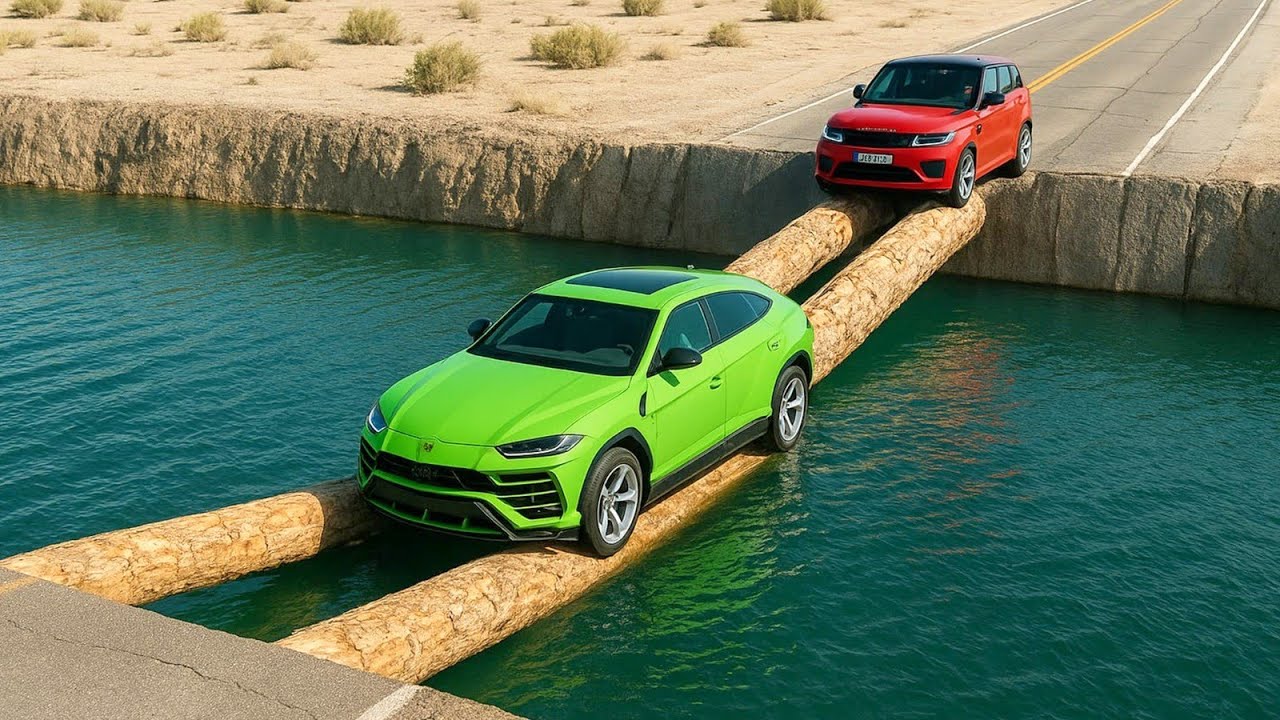 Epic Cars vs. Broken Logs Bridge Challenge in BeamNG Drive ๐๐