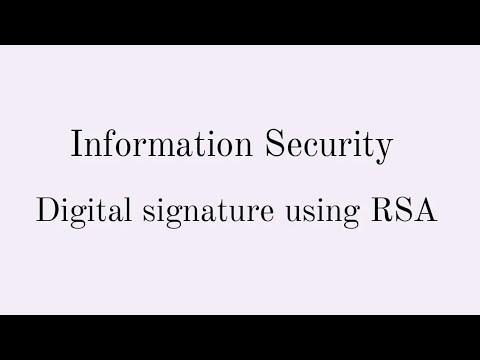 Digital signature using RSA - with example