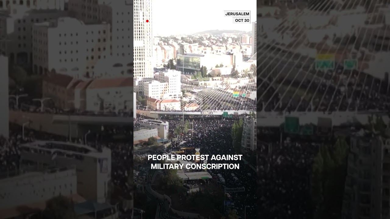 Israeli Ultra-Orthodox Jews Protest in Jerusalem Against Military Service