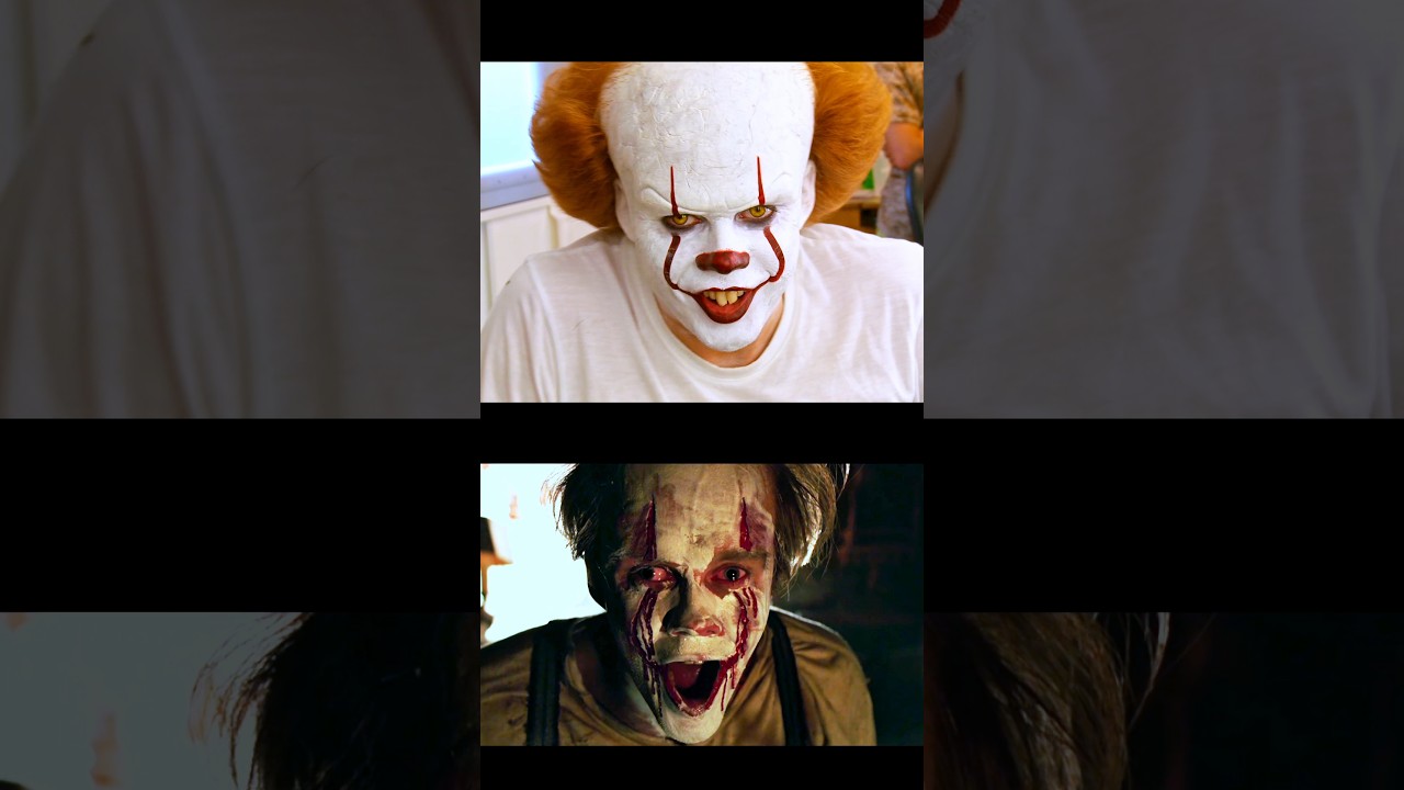 Transformación de Maquillaje de Pennywise con Bill Skarsgård 👹 #shorts #pennywise #cine