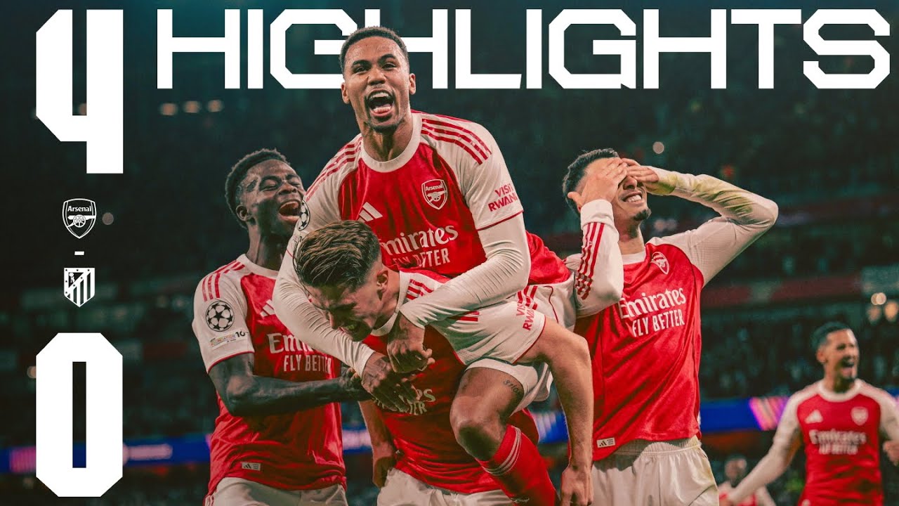 Arsenal Dominates Atletico Madrid 4-0 in UCL Thriller ⚽