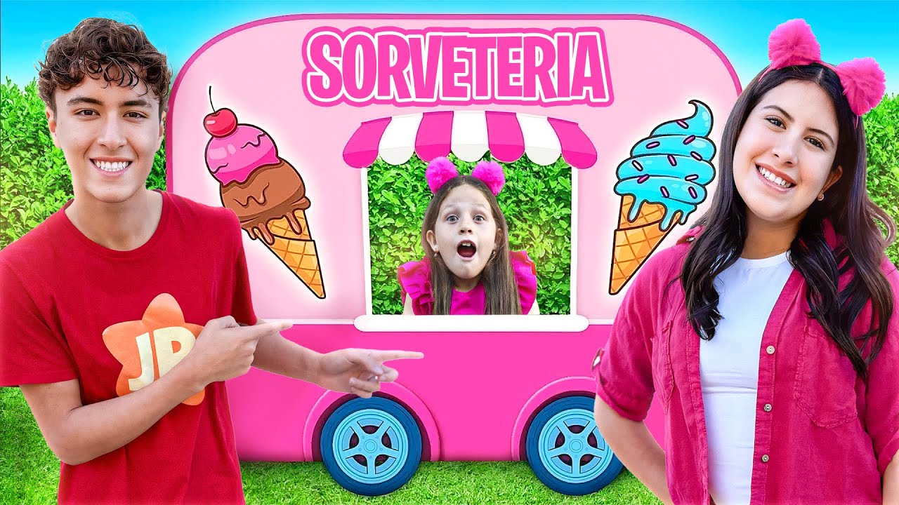 Diversão Gelada com Maria Clara e JP no Carrinho de Sorvete! 🍦