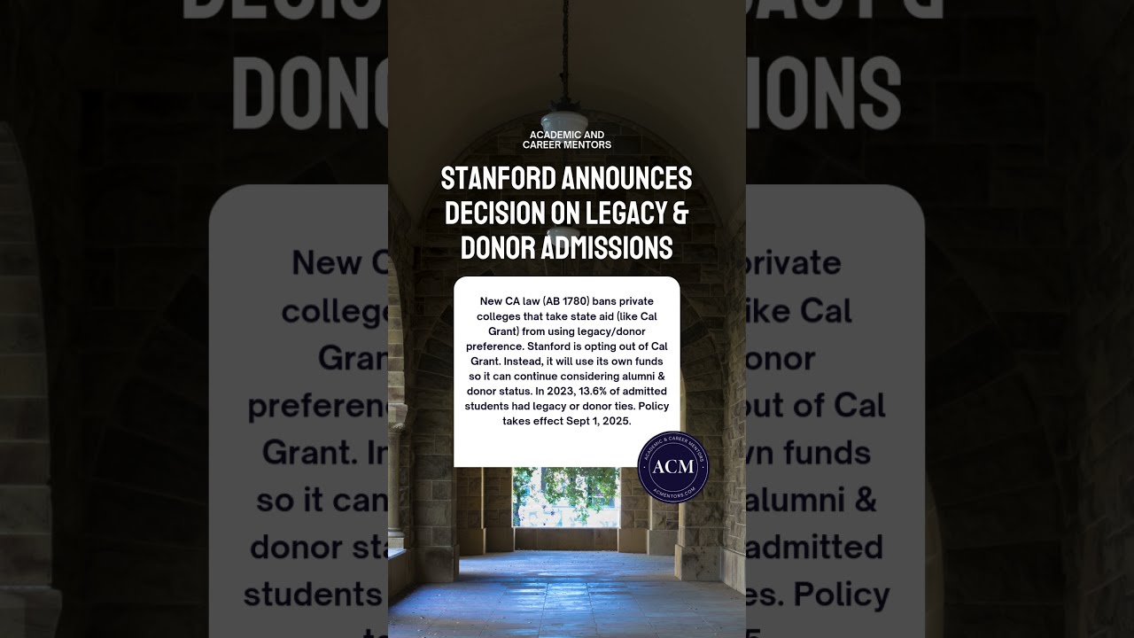 Stanford Maintains Legacy & Donor Admissions 🎓