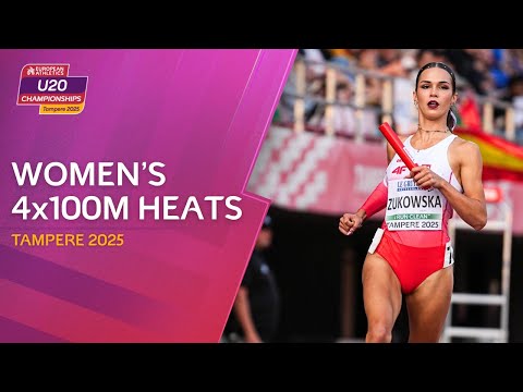 Women's 4x100m heats replays | Tampere 2025 European Athletics U20 Championships