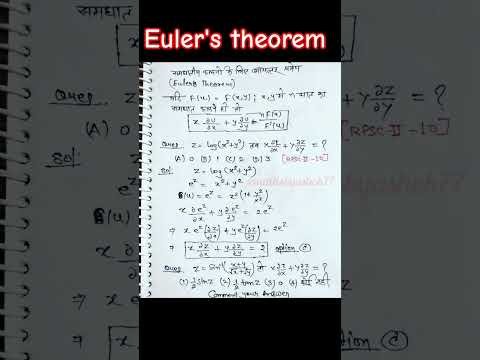 Euler's theorem engineering mathematics ll euler's theorem l #shorts#shortsvideo#youtubeshort