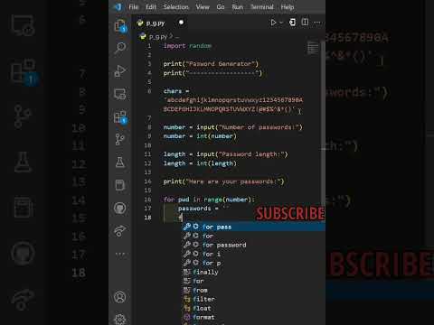 encrypted passwords generator Using few lines of Python code#python #trending #short #shorts #viral