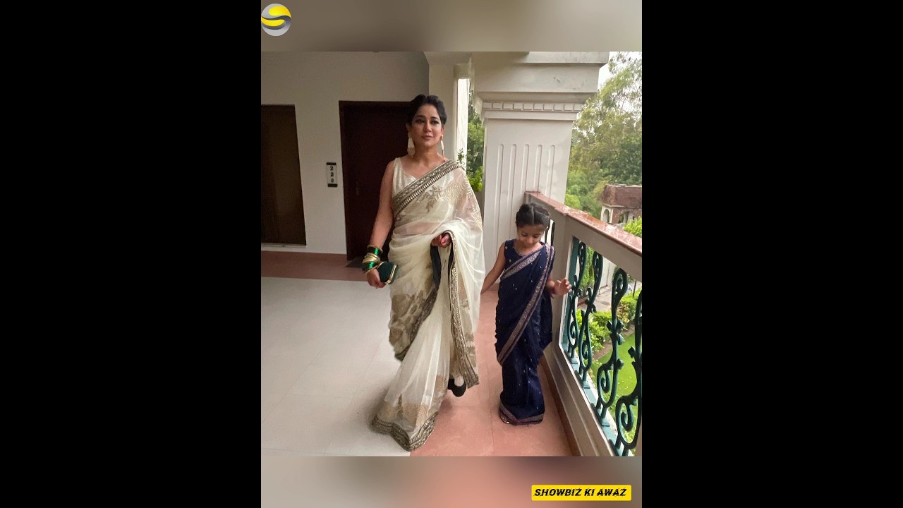 Faiza Gillani Adorable Moment with Daughter in Saree! 🎥 #Shorts