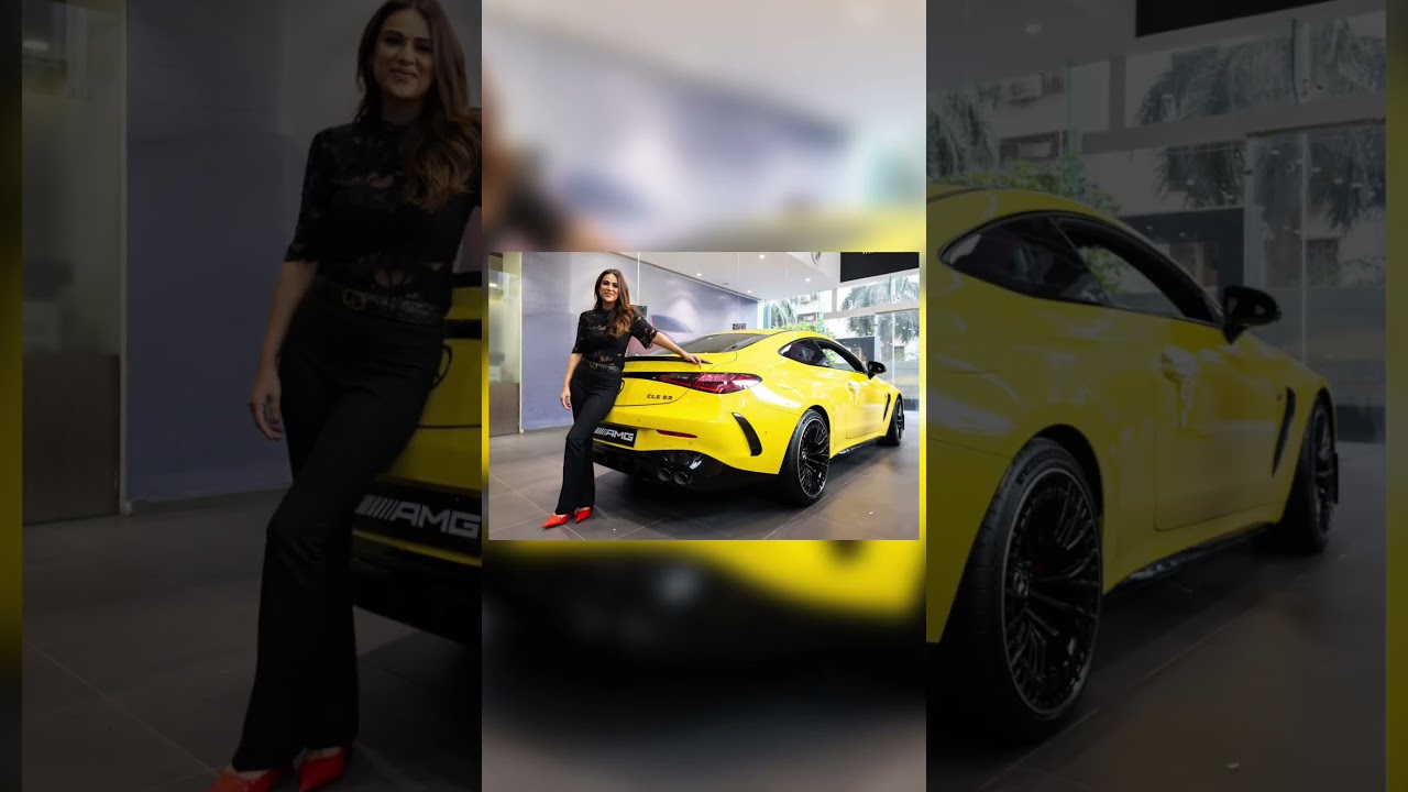 Nia Sharma ❤️ with New car 🚗🚨 Mercedes AMG CLE5 3 new Brand #niasharma with new model car