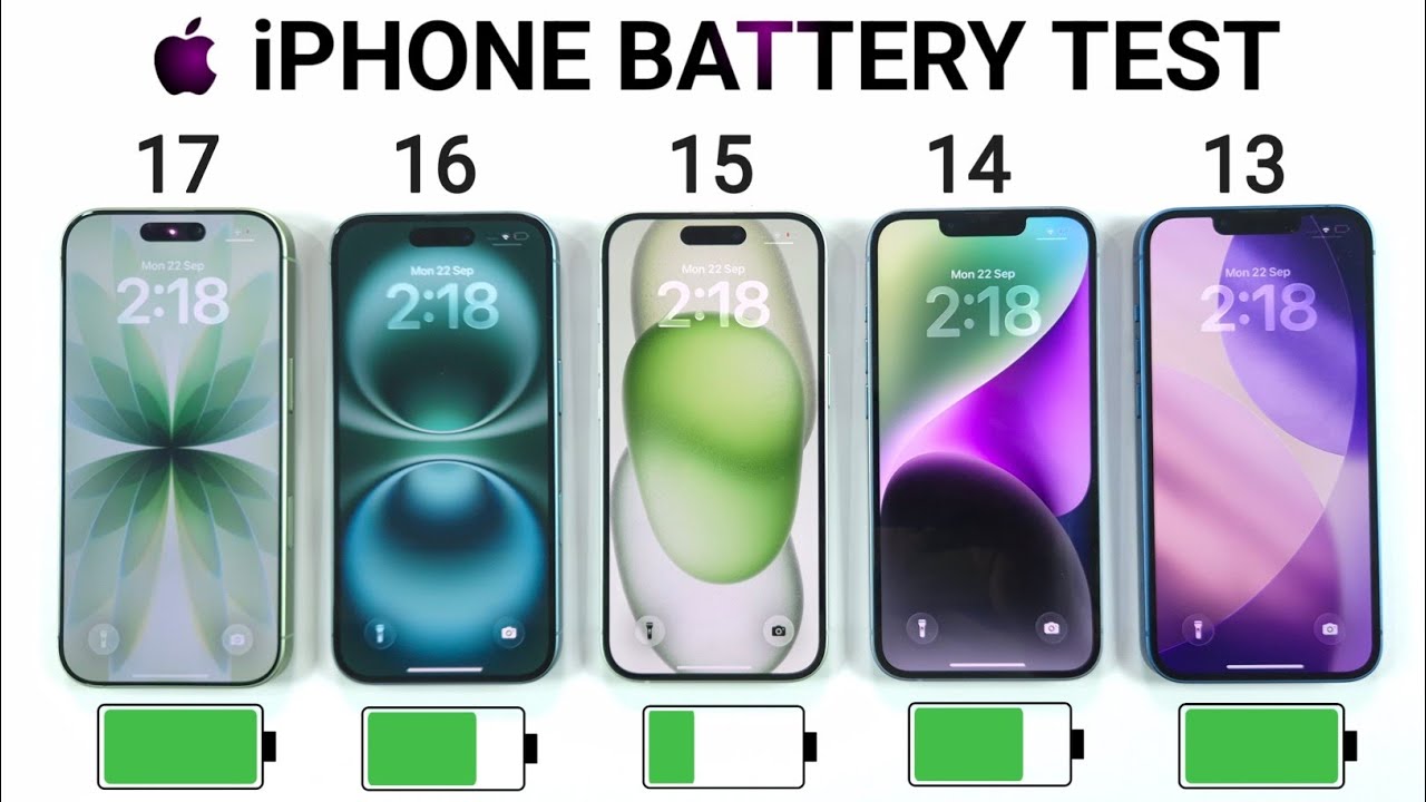 iPhone 17 vs 16 vs 15 vs 14 vs 13 Battery Test 🔋