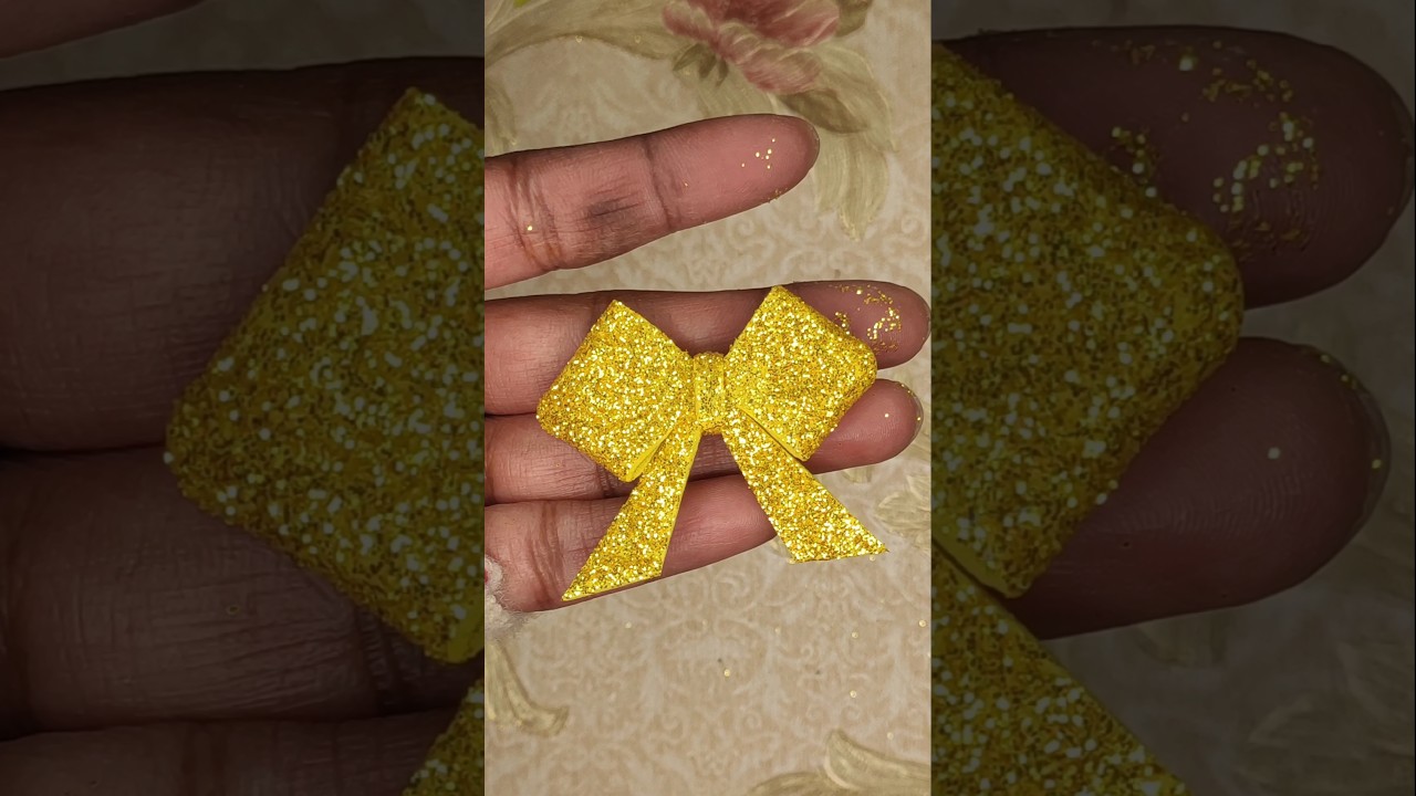 Easy Glitter Foam Bow DIY 🎀