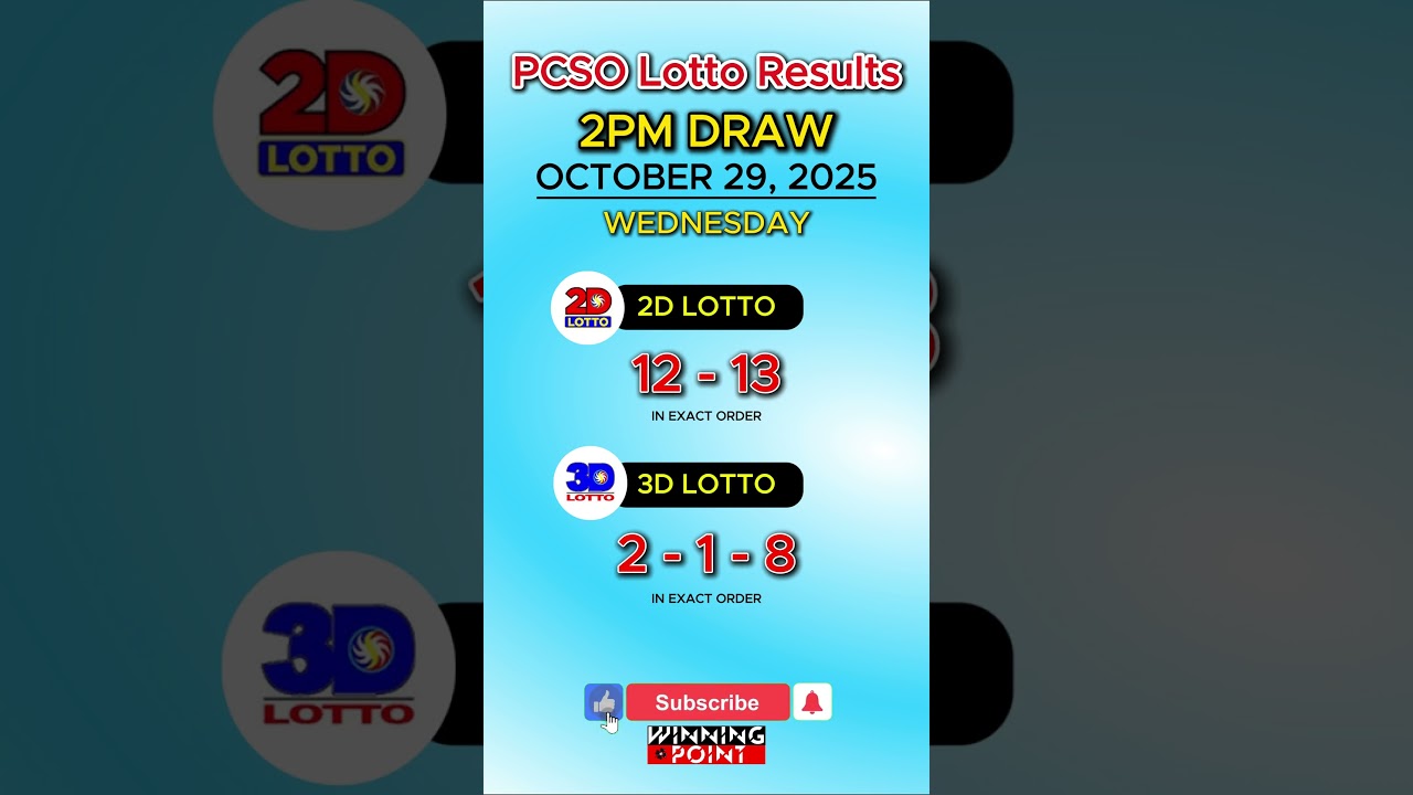 PCSO 2D 3D Lotto Results Today 2pm Draw October 29, 2025 #lottoresulttoday