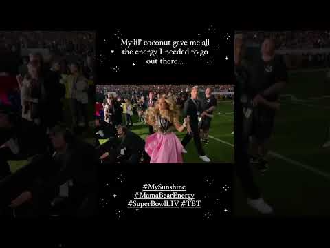 JLO gets a hug from her baby before performing on Super bowl 🏉😘#jlo #superbowl #jenniferlopez