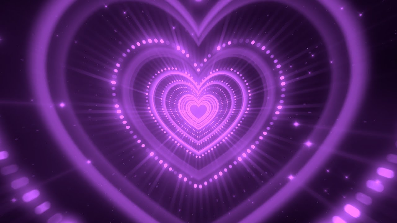 Enchanting Purple Heart Tunnel 🌌 | Perfect Room Lighting & Backgrounds