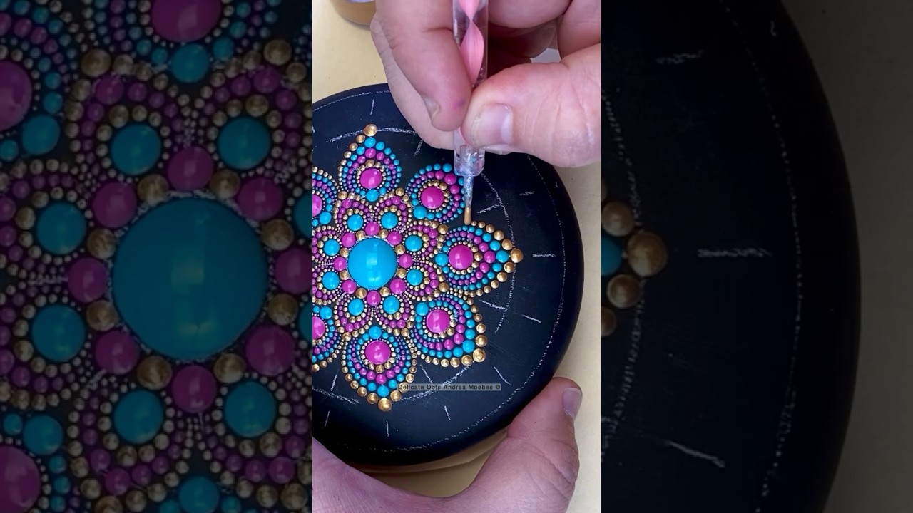 Mesmerizing Dot Mandala Rock Painting 🎨 | Satisfying Art & Craft Tutorial