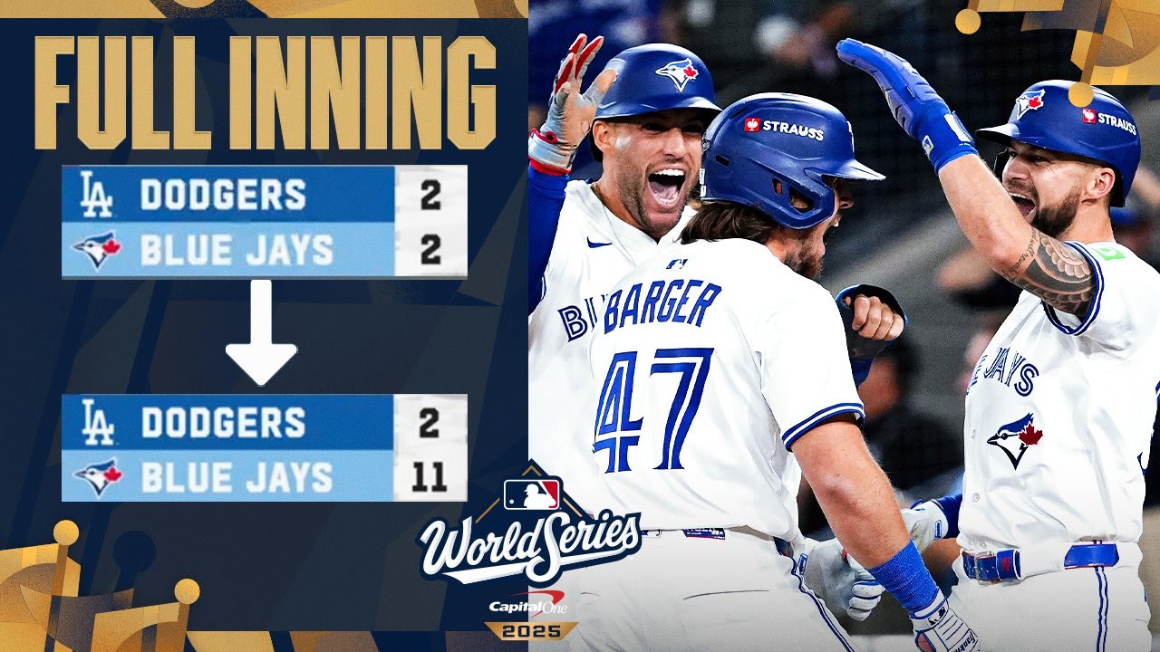 Blue Jays Dominate with 9-Run Inning to Lead World Series for the First Time Since 1993 ⚾