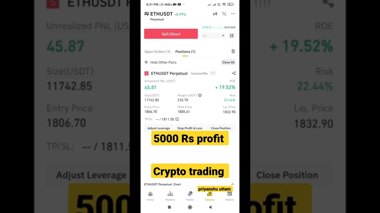 5000 Achieving 5000 Rs Profit in Crypto Trading Within 10 Minutes