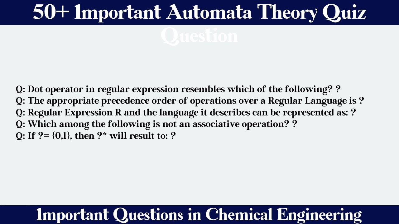 MCQ Questions Automata Theory Quiz with Answers