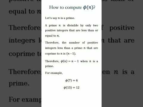What is Euler's Totient Function?