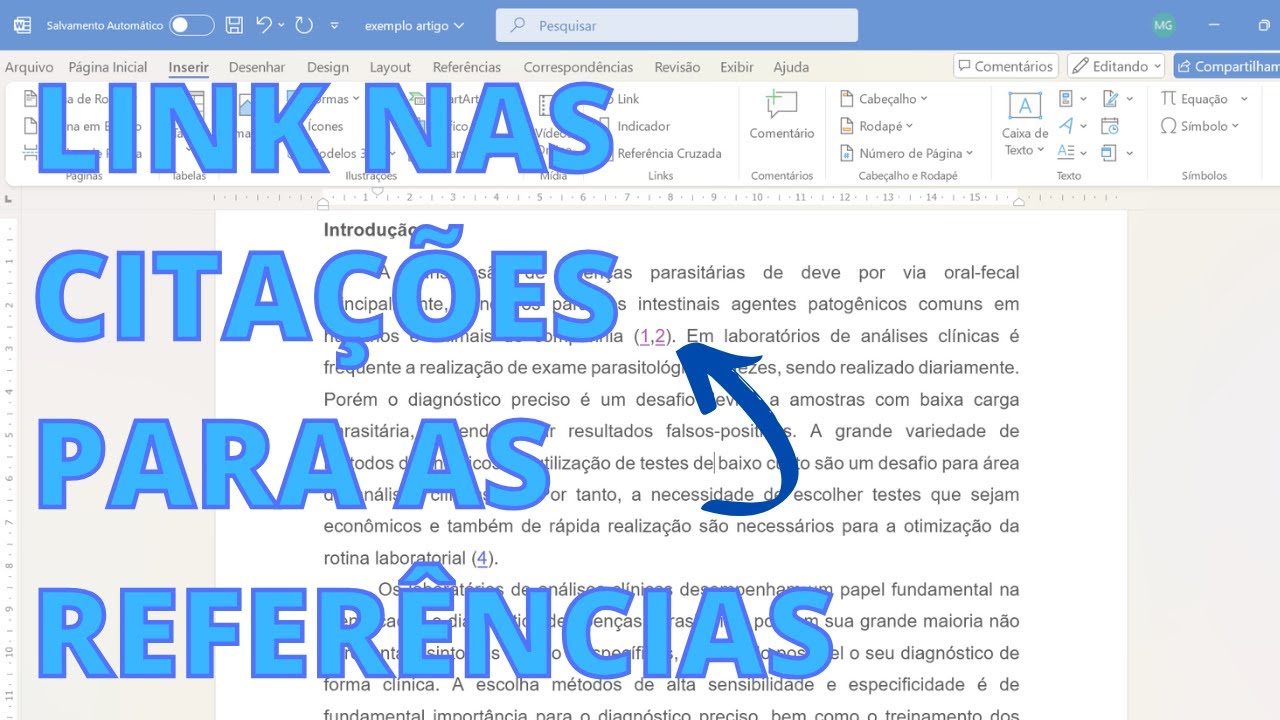 Criar links nas citações para referências finais 📚