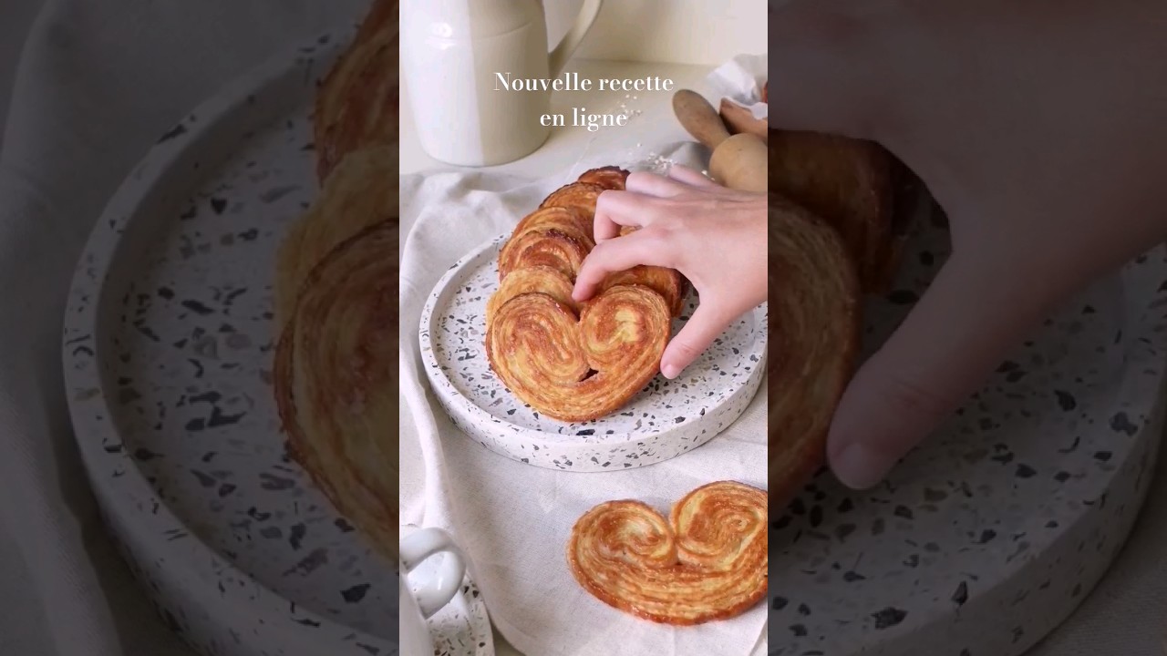 Palmiers feuilletés Nouvelle recette en ligne #shortswithzita #recette #shorts #palmier