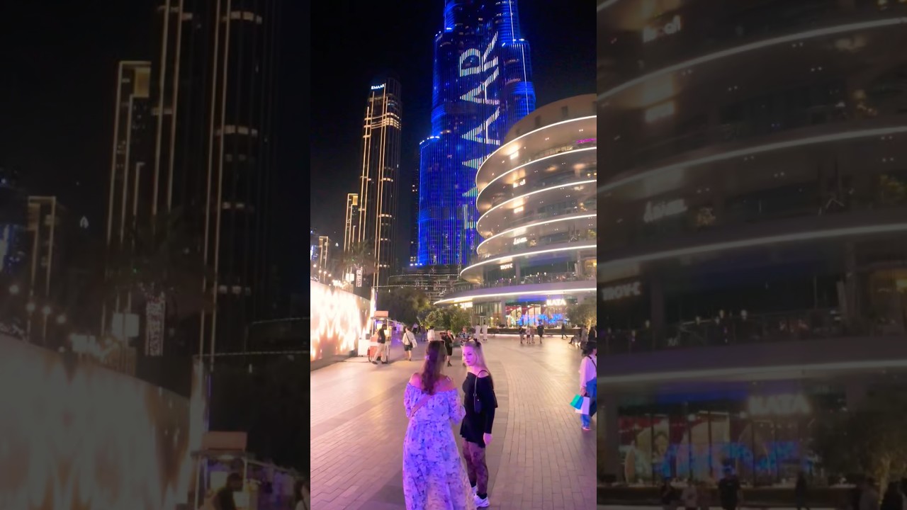 Dubai Mall & Burj Khalifa Night View in 4K ๐