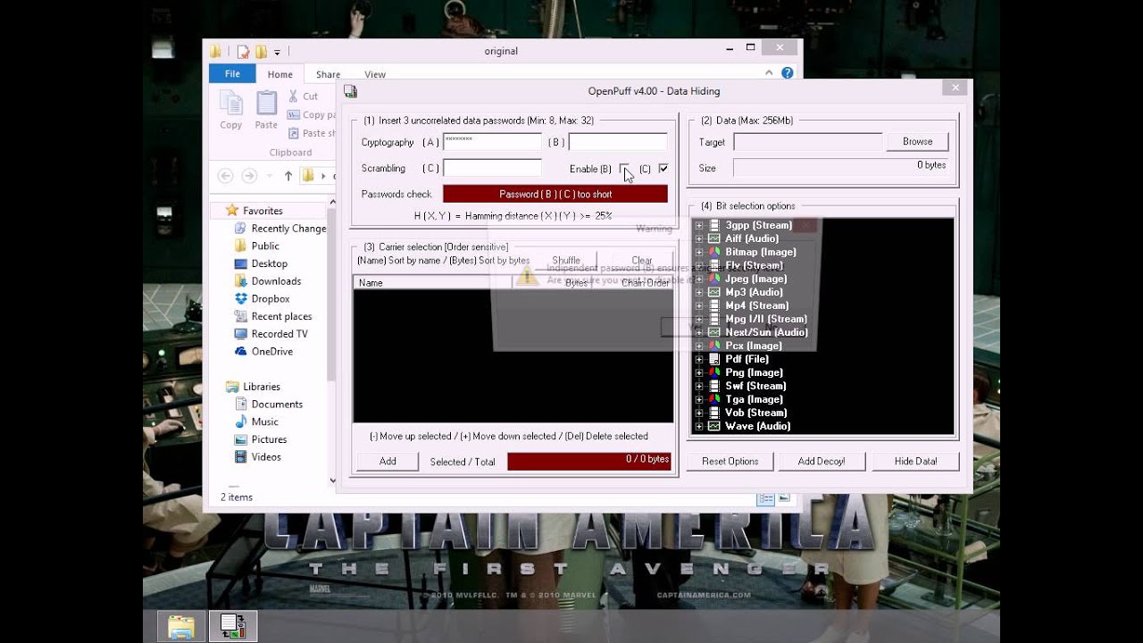 OpenPuff Demo: Hide & Unhide Files in Images