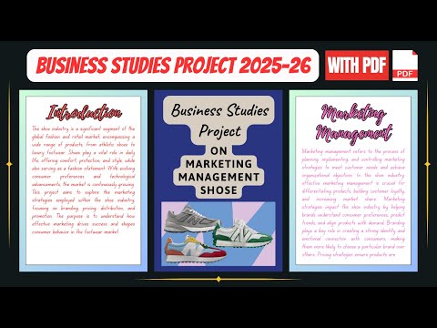 Marketing Management Project on Shoes | CBSE Class 12 Business Studies | 2025-26 PDF File