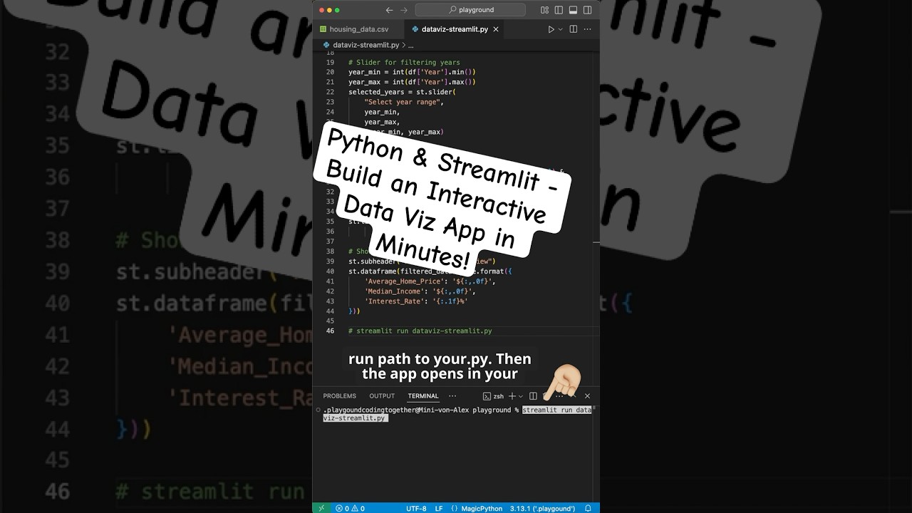 Create an Interactive Data Viz App with Python & Streamlit 🚀