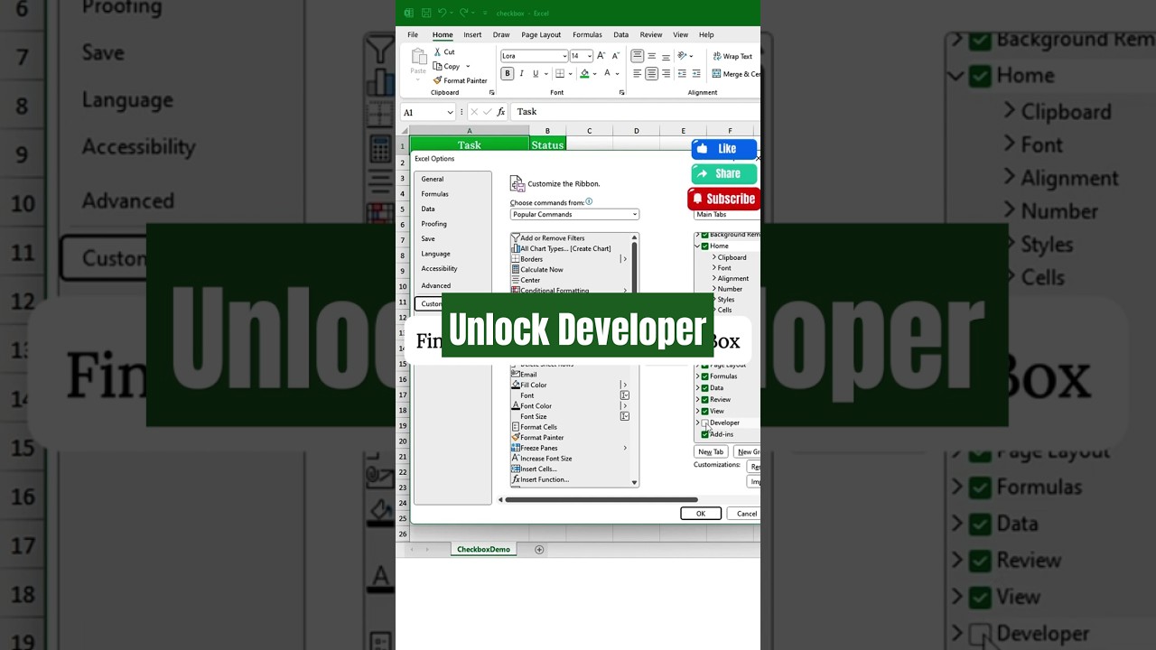 Unlock the Developer Tab in Excel! #ExcelTips #developer