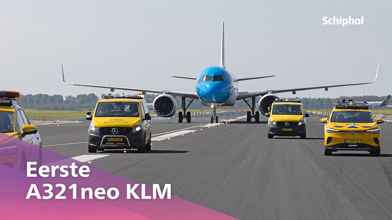 Aankomst eerste KLM A321neo op Schiphol ✈️