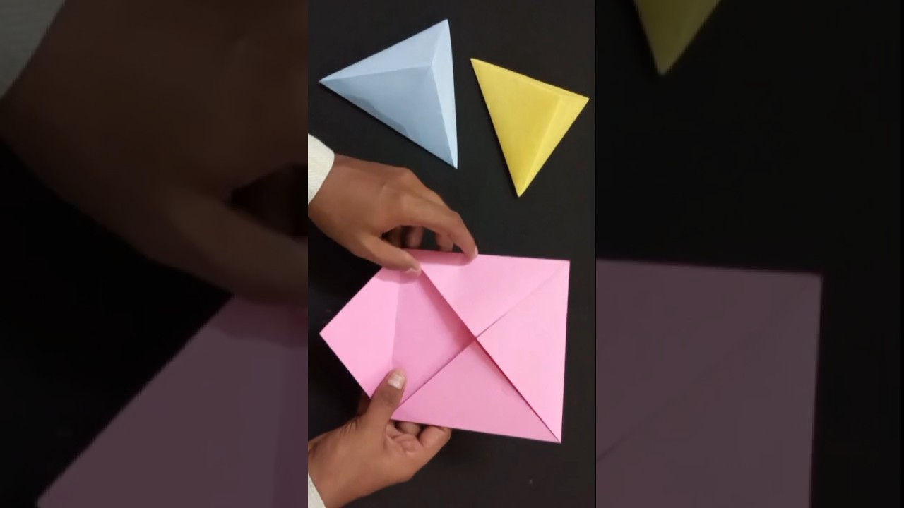 3d triangular | how to make paper triangular box | paper craft#shorts #short #craft