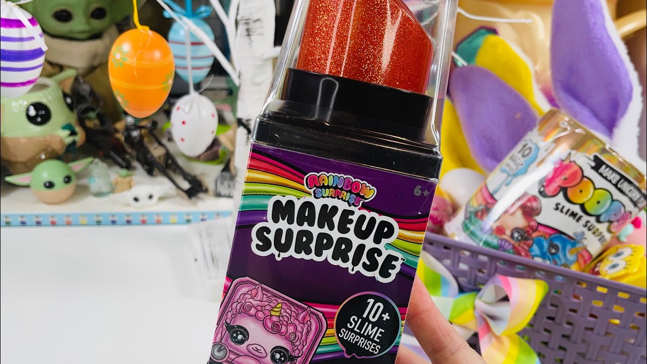 Rainbow Surprise Makeup & Slime! 🌈 #shorts