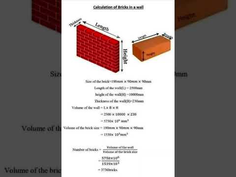 #Calculation of #Bricks on #Wall | #Shorts #Construction #CivilEngineering