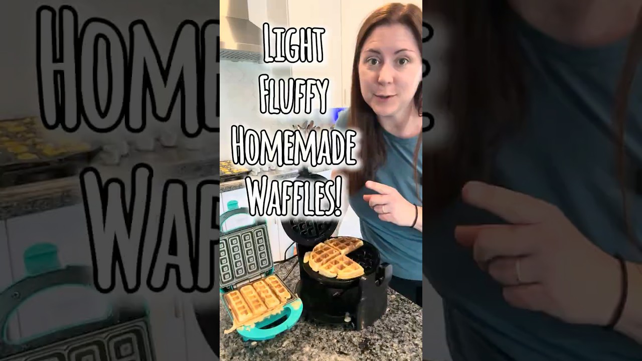 Fluffy Homemade Waffles for Breakfast 🧇