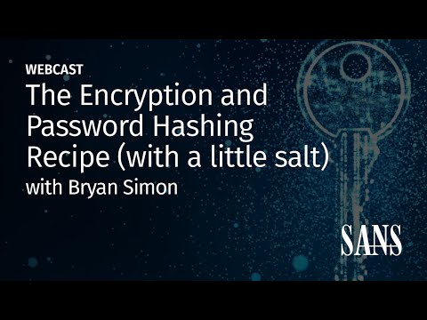 The Encryption and Password Hashing Recipe (with a little salt)