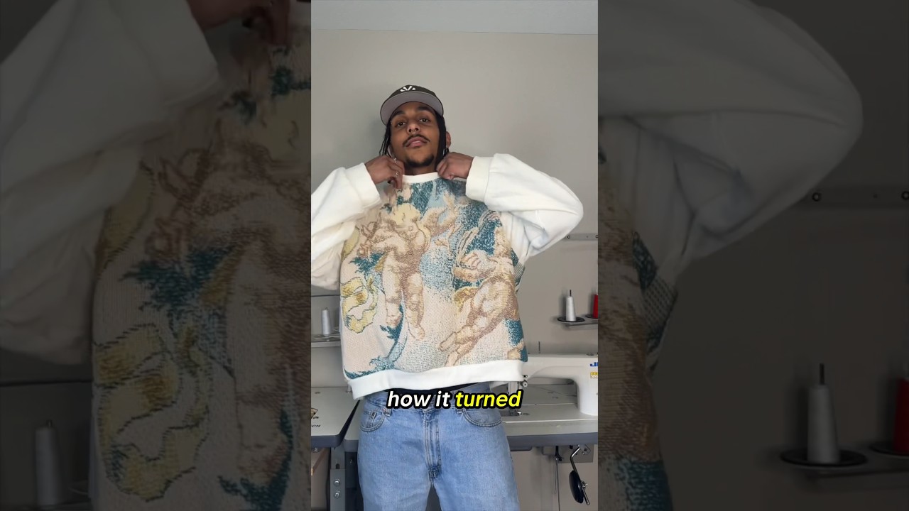 DIY Thrifted Blanket Crewneck 🧵