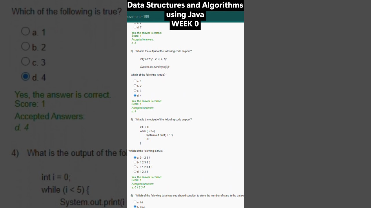 NPTEL Data Structures & Algorithms Week 0 Answers 📘