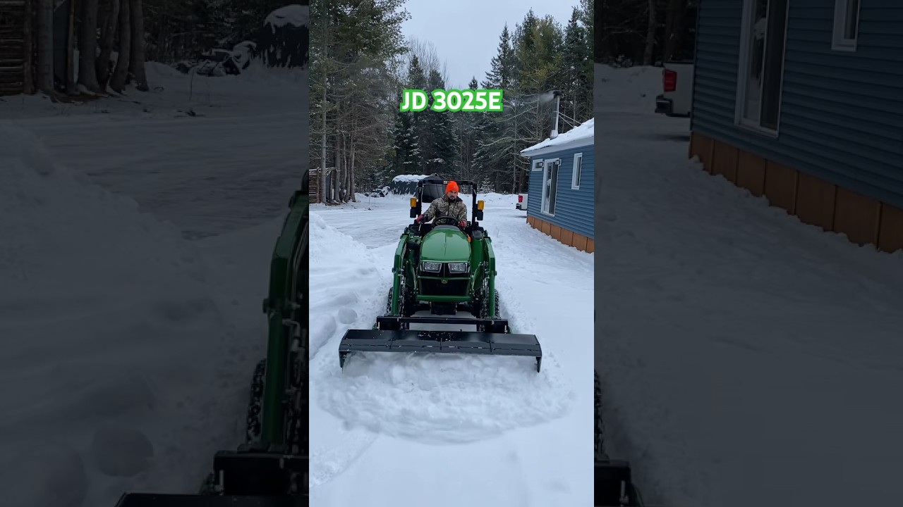 John Deere 3025e with HLA 1500 snow pusher #compacttractor